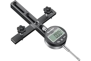 ALLmeter Digitales Tischsäge Messwerkzeug, Digital Messuhr 0,01 mm, CNC-gefräste Aluminium-Schiene, 3-fache Nutführung, einstellbar ab 1,9 cm, für Tischkreissägen und Fräsmaschinen
