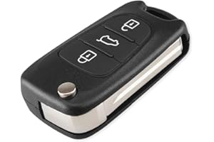 LINGXIYA Car Key Fob Case Replacement Compatible for Hyundai i20 i30 i35 ix20 ix35 Kia Ceed Soul Sportage Venga,3 Buttons Flip Remote Control Key Shell Accessories