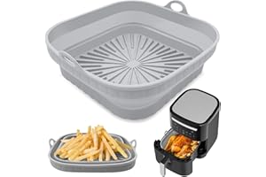 WONWOOD_DIRECT Silikonform für Heißluftfritteuse, 20cm Air Fryer Silicone Pot Wiederverwendbar Luftfritteuse Silikontopf, Airfryer Silikonform Heißluftfritteuse Zubehör Hitzebeständig Leicht zu Reinigen