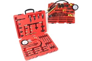 BURUIYOTEN Kompressionstester KompressionsprüFer FüR Benzin Diesel Motoren Pkw Lkw MessgeräT Tester Druckverlust PrüFer Test Set Satz MeßGeräT Universal Und Motore Engine Compression Automotive Kit Motor