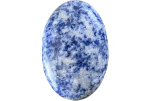 GEMMYDREAM 2.4'' Blue White Sodalite Healing Crystals Palm Stone Worry Stone, Natural Polished Stone for Massage, Reiki, Stress Relief, and Balancing Meditation Accessories