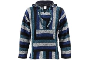 Siesta Mexican Baja Jerga Natural and Black Hooded Hippie top