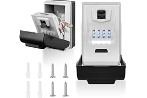 ‎IPALAMILA iPalamila Gaethra Schlüsseltresor mit Zahlencode, Groß 4 Stellig Schlüsselsafe mit Code Beleuchteten, Wasserdicht Rostfrei Schlüsseltresor Außen, für Zuhause, Büro, Schule, Garage und Mehr