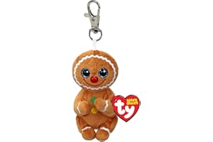 Ty Beanie Bellies Clips - Pluszowy pierścień na klucze, Cookie piernik z zielonymi okularami brokat, oryginalne miękkie zwierzęta z bekonem 12 cm - T43118