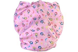 Haian Reusable Adult Incontinence AIO Diapers (S-M, Pink)