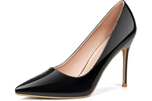 GENSHUO Décolleté con tacco alto da donna, punta chiusa, sexy, a punta, tacco a spillo da 10,2 cm, per feste e balli