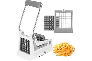 Viitech Potato Chipper Cutter with 2 Blades, 2 in 1 Professional Stainless Steel French Fry Cutter, Chip Cutter for Home Kitchen Vegetables Cutting Carrot Cucumber