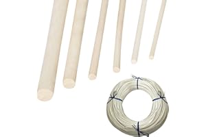 Rotin à Tresser 500g (ca.140m) Qualité Ruban Bleu A/AB,Rotin Naturel pour Vannerie,Rouleau de Rotin pour Vos Arts Créations de Vannerie et de Décoration d Intérieur