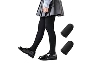 MOSIERRY Ballet Tights Girls 80 Denier Microfiber Opaque School Tights Footed Todder Kids Dance Tights 2-12 Years, Pink Black White