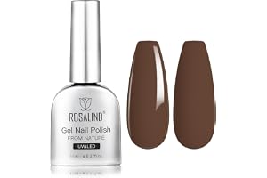 Rosalind Halvpermanent Nagellack, 11 ml Mörk Brun Nagellack, UV/LED Soak off Höst Vinter Gel Nagellack för DIY Manikyr