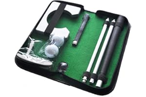 PROMO SHOP Set Golf para Casa y Oficina con Putter Entrenamiento con Palos Plegables, Hoyo, 2 Bolas y Bolsa de Transporte con Cremallera Mejore su Handicap