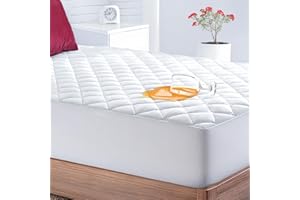 Lakhmaali Quilted Waterproof Double Bed Mattress Protector, 4-Layer Super Absorbent, Extra Deep 35cm Fitted Skirt, Hypoallergenic & Breathable Washable Mattress Covers for Home & Hotel Use-137X190cm
