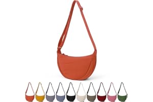 TIAASTAP Crossbody Bags for Women Men Hobos & Shoulder Bags Nylon Crescent Bag Cross Body Bag with Adjustable Strap Solid Color Dumpling Bag for Travel Work School Daily Use