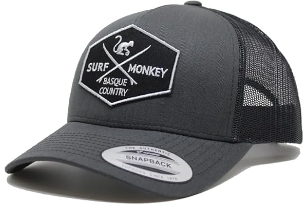 DRESSED IN MUSIC PLAY WITH ME asquette Trucker pour Homme - Visière Semi courbée - Taille Unique - 5 Panneaux - Ajustable par réglette Plastique rétro Snapback - Surfer sur Le Pays Basque