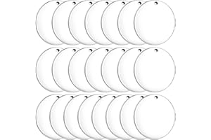 ‎DUUFIN Duufin 22 Stück Acryl Transparente Kreis 6.35CM Scheiben Acryl Transparente Scheiben Acryl Schlüsselanhänger Rohlinge für DIY Schlüsselanhänger und Bastelprojekt, 2.5 Zoll