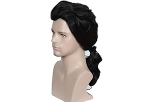 Linfairy Peluca de hombre colonial para disfraz de Halloween Cosplay peluca para mujer