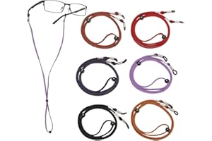 LAOYE Zestaw 6 sznurków do okularów przeciwsłonecznych, okularów do czytania, okularów ochronnych