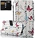 Produktbild Samsung Galaxy J7 2017 Hülle US MODEL(5.5Zoll) im Wallet Design,Roreikes Leadertasche Premium Lederhülle Flip Case Retro Kreativ Lanyard Strap Bunt Bemalt Blume Design im Bookstyle Folio Cover Kartenfächer Magnetverschluss und Standfunktion Leder Schale Etui Handytasche Schutzhülle Katzen und Bäume Muster-Schmetterlinge