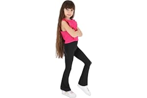 Leggings Empire Pantaloni a Zampa Bambina Bootcut I Pantaloni da Ragazza in Cotone Elastici Flare Leggings Zampa Elasticizzati Svasati in Tessuto Pantaloni da Ballo | Gamba Lunga Taglie 6-13 Anni
