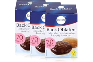 ACCPO Küchle runde Back Oblaten 70mm Ø 71g - Lebkuchen bleiben innen zart (3er Pack)