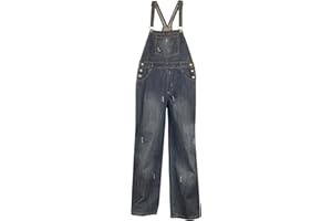 Clove Jeans Women Blue Cotton Denim Womens Dungarees - Long Wide Leg Jumpsuit - Baggy Fit Bib and Braces Overalls Women Multiple Pockets Plus Size 8 to 22
