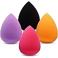 Makeup Sponge Blender Set of 4 - Non Latex, Soft, Multi-colored Foundation Blending Sponges for Cream, Powder and Liqui