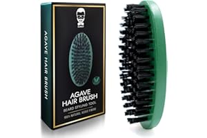SAKKAL Cepillo alisador antiestático para barba, cerdas de agave vegana, diseño compacto