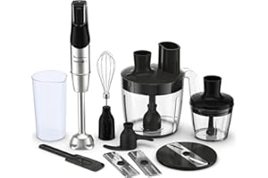 Moulinex Infinyforce Pro - Batidora de mano de 1200 W, cuchillas Powerlix de alto rendimiento y duraderas, resultados rápidos, gatillo ergonómico, diferentes velocidades y accesorios, DD95JD