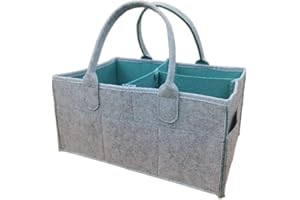 RunFar shop Organizador de pañales con cambiador, 2 en 1 portátil de fieltro para habitación de los niños y organizador de coche para pañales, toallitas para bebés y juguetes