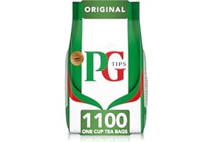PG Tips Original | Black Tea Bags Bulk | One Cup | Refreshing & Flavourful | Ideal For Office Catering | 1100 Plant Based Biodegradable Square Teabags
