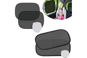 May Huang 4 pièces Pare-Soleil de Voiture Bébé, Pare-Soleil Universel Voiture Enfants Fenêtre Latérale Protection UV Adsorption Electrostatique, Plus de 98% de Protection UV