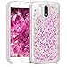 Produktbild kwmobile Hülle für Motorola Moto G4 / Moto G4 Plus - TPU Silikon Backcover Case Handy Schutzhülle - Cover klar Schneekugel Herzen Design Pink Transparent