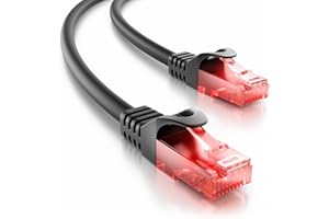 deleyCON 7,5m CAT6 Zewnętrzny Kabel Krosowy Kabel Sieciowy - 250 MHz AWG 24 - do Użytku na Zewnątrz Odporny na Promieniowanie UV Odporny na Warunki Atmosferyczne Płaszcz LDPE - Czarny