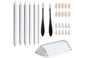 ZQUINTUPLIAN 46 Pcs Drawing Supplies Set, Blending Stumps and Tortillions Set, Blending Stumps, Suitable for Smudging Smoothing Pastel Charcoal Blending Graphite Chalk and Other Pencil Artworks.