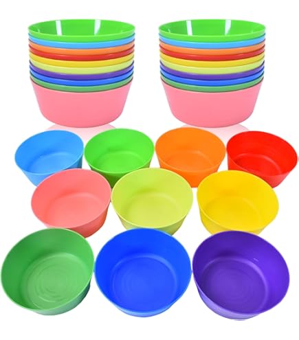Hikrxya 60 stuks herbruikbare plastic kommen