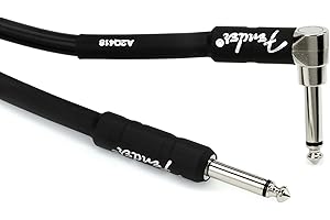 Fender Professional Series - Instrument Cables - 25' (BQ 6) 7.5 Metre,Black (Angled)