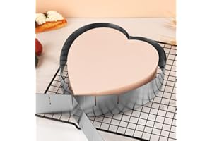 Guowall Stampo per torta a forma di cuore, Teglia a cuore Cornice da Forno in acciaio inox, Dimensioni variabili