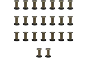 CANGCANG 20pcs Remaches De Tornillo,M5*12mm Remaches Para Cuero,Tornillo de Cuero de Encuadernación,Para Decoración De Cuero,Tornillo Chicago Remache para Correas de Perro, Correas (Bronce)
