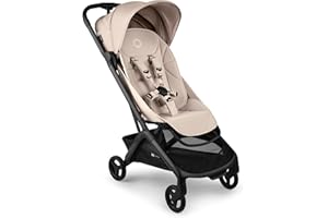 Bugaboo Butterfly 2 Silla de paseo de viaje, Tamaño Cabina de avión, Sillita Ligera Portátil y Plegable a una Mano, con Asiento Reclinable, Cesta de Almacenaje, Correa de Transport - Desert Taupe