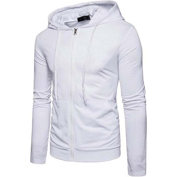 Maglia Smanicata Felpa Con Zip E Cappuccio Uomo Leggera Per