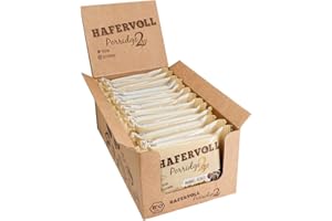 ‎HAFERVOLL Hafervoll Porridge2go Mandel-Kokos & Nussmus, 13 x 55g Riegel - Vegan, Bio, Glutenfrei, Naschen ohne Zusatz von Zucker, mit Hafer, Datteln und Quinoa-Pops
