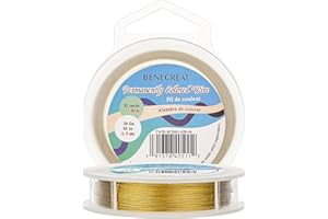 BENECREAT 30m 0.5mm Filo di Acciaio Inossidabile (Oro) 7 Fili Intrecciati Cavo Metallico Accessori per Artigianato per la Progettazione di Bigiotteria