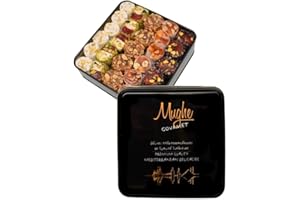 Mughe Gourmet- Caja de regalo de delicias turcas gourmet surtidas - Delicia turca de Pistacho, naranja, avellana y almendra - 1000gr - Halal y Vegetariano - Regalos perfectos para cumpleaños y más