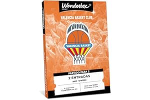Tick&Box - Caja Regalo - Valencia Basket - 2 entradas para 1 Partido de Baloncesto en el Pabellón Fuente de San Luis a Elegir Entre 34 Partidos al año - Idea Regalo Original Supporters