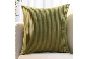 SWJ-SWJSSB Kissenbezug 80x80, 2er Set,Sofa Kissenbezüge 65x65,Kord Zierkissenbezug Dekokissen Sofakissen Bezug Groß Kissenhülle Dekorative Weiche Zierkissenbezüge Kissen Bezug(Moss Green,80x80 cm)