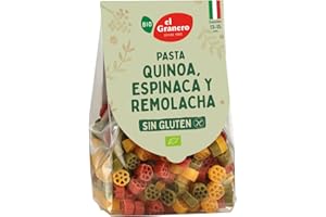 EL GRANERO INTEGRAL - Pasta Tricolor Margaritas Sin Gluten Bio, 250 g - Apto para Veganos