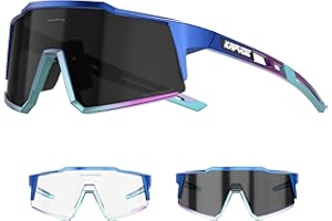 KAPVOE Gafas de Ciclismo Fotocromáticas con TR90 Gafas de Sol Deportivas Mujeres Hombres Running Transparente MTB Bicicleta Accesorios K9022