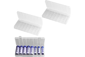 SEMINISMAR Caja de Almacenamiento de Baterías,Caja de Almacenamiento de Baterías AA/AAA,Caja de Soporte de Caja de Almacenamiento de Baterías Portátil que puede contener 8 Pilas,Aislado Wet Proof Dust Proof,2pcs