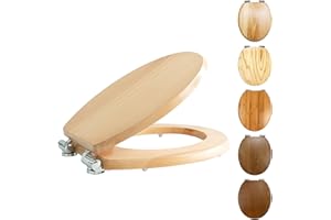 Fanmitrk Abattant WC en Bois, Lunette WC Clipsable en Bambou, avec Frein de Chute, Installation Facile (beech01)