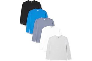 Lower East LE133, Maglietta a Maniche Lunghe Uomo (Confezione Da 5 Pezzi)